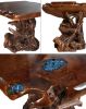 One of a Kind Teak Obsidian Bar Table Set of 5