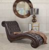 Botswana Dark Brown Micro Leather Chaise