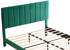 Full Size Frame Platform Bed with Upholstered Headboard and Slat Support, Heavy Duty Mattress Foundation, No Box Spring Required, Easy to Assemble, Gr