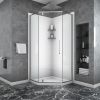 Shower Door 34-1/8" x 72" Semi-Frameless Neo-Angle Hinged Shower Enclosure, Brushed Nickel