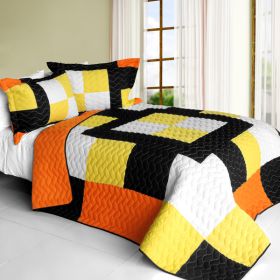 [Romance of Desert] 3PC Vermicelli - Quilted Patchwork Quilt Set (Full/Queen Size)