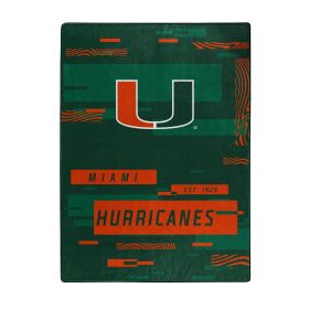 MIAMI OFFICIAL NCAA "Digitize" Raschel Throw Blanket; 60" x 80"