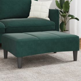 Footstool Dark Green 30.3"x21.7"x12.2" Velvet