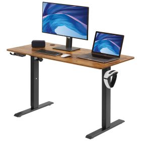 VEVOR Height Adjustable Desk, 55.1 x 23.6 in, 3-Key Modes Electric Standing Desk,Whole Piece Desk Board, Sturdy Dual Metal Frame