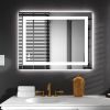 LED Mirror for Bathroom 28x36 with Lights, Anti-Fog, Dimmable, Backlit + Front Lit, Lighted Bathroom Vanity Mirror for Wall, Memory Function, Tempered