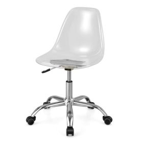 Swivel Acrylic Armless Adjustable Height Office Chair