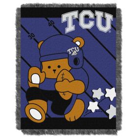 TCU OFFICIAL Collegiate "Half Court" Baby Woven Jacquard Throw