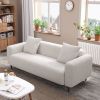 77.2″ Large size two Seat Sofa,Modern Upholstered,White mohair Granular velvet