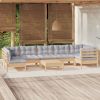 8 Piece Patio Lounge Set with Gray Cushions Pinewood