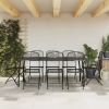 9 Piece Patio Dining Set Anthracite Metal Mesh