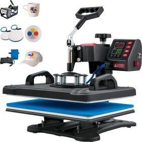 VEVOR Heat Press, 5 in 1 Heat Press Machine Machine 12x15, Clamshell Sublimation Transfer Printer Fast Heat-up, Digital Precise Temperature Control, V