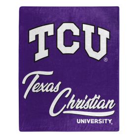 TCU OFFICIAL NCAA "Signature" Raschel Throw Blanket