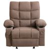 Vanbow.Recliner Chair Massage Heating sofa with USB and side pocket 2 Cup Holders (Brown)