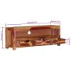 TV Stand 43.3"x11.8"x15.7" Solid Wood Acacia