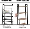 Bookshelf, Ladder Shelf, 4 Tier Tall Bookcase, Modern Open Book Case for Bedroom, Living Room, Office (Black)