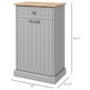 Kitchen Tilt Out Trash Bin Cabinet Free Standing Recycling Cabinet Trash Can Holder With Drawer, Gray-AS