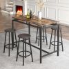 5-Piece Kitchen Counter Height Table Set, Bar Table with 4 Stools