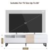 Modern TV Stand for 80'' TV with Double Storage Space, Media Console Table, Entertainment Center with Drop Down Door for Living Room, Bedroom, Home Th