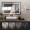 LED Mirror for Bathroom 28x36 with Lights, Anti-Fog, Dimmable, Backlit + Front Lit, Lighted Bathroom Vanity Mirror for Wall, Memory Function, Tempered