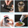 Gravity Electric Pepper and Salt Grinder Set; Adjustable Coarseness; Battery Powered with LED Light; One Hand Automatic Operation; Stainless Steel Bla