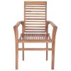 Dining Chairs 4 pcs with Gray Cushions Solid Teak Wood