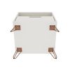 Manhattan Comfort Rockefeller 1.0 Mid-Century Modern Nightstand w/ 1-Drawer in Off White & Nature