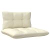 3 Piece Patio Lounge Set with Cream Cushions Solid Pinewood