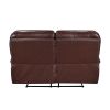 Double Reclining Loveseat Brown Leather Luxurious Comfort Style Living Room Furniture 1pc