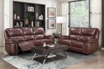 Double Reclining Loveseat Brown Leather Luxurious Comfort Style Living Room Furniture 1pc