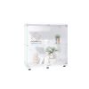 Two-door Glass Display Cabinet 2 Shelves with Door, Floor Standing Curio Bookshelf for Living Room Bedroom Office, 33.35"*31.69"*14.37",White