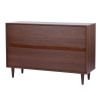 48.8" Sideboard with 2 Glass Door Cabinet 3 Drawer , brown