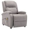 Massage Recliner Light Gray Fabric