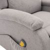 Massage Recliner Light Gray Fabric