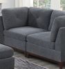 Modular Living Room Furniture Corner Wedge Ash Chenille Fabric 1pc Cushion Wedge Sofa Couch.