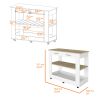 Rockaway 2-Drawer 2-Shelf Kitchen Island White and Light Oak