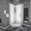 Shower Door 34-1/8" x 72" Semi-Frameless Neo-Angle Hinged Shower Enclosure, Brushed Nickel