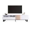 Modern TV Stand for 80'' TV with Double Storage Space, Media Console Table, Entertainment Center with Drop Down Door for Living Room, Bedroom, Home Th