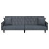 Sofa Bed with Armrests Dark Gray Velvet