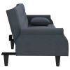 Sofa Bed with Armrests Dark Gray Velvet