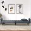 Sofa Bed with Armrests Dark Gray Velvet