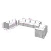 8 Piece Patio Lounge Set with Cushions Poly Rattan Brown