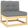 8 Piece Patio Lounge Set with Cushions Solid Wood Pine