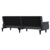 Sofa Bed with Armrests Dark Gray Velvet