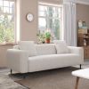 77.2″ Large size two Seat Sofa,Modern Upholstered,White mohair Granular velvet