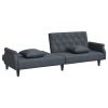 Sofa Bed with Armrests Dark Gray Velvet