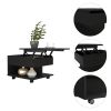 Luanda Lift Top Coffee Table, Casters, One Shelf -Black