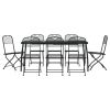 9 Piece Patio Dining Set Anthracite Metal Mesh