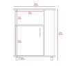 Kit Lower Microwave Cabinet; Single Door; Three Side Shelve -White