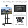 Mobile TV Stand Rolling TV Cart with Locking Wheels for 55-85 Inch  TV Stand with Laptop Shelf