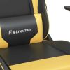 Gaming Chair with Footrest Black and Gold Faux Leather